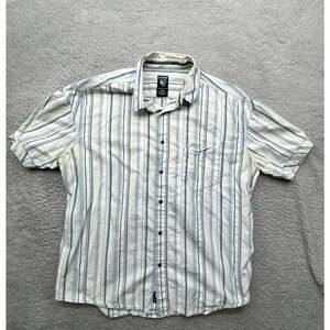 Kuhl Shirt Mens XL Blue Striped Short Sleeve Button Down Suncel UPF